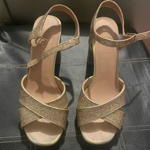 Gold Glitter Heels